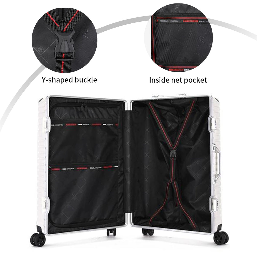 Aluminum Frame Luggage Set - USB & TSA Lock 20-28"