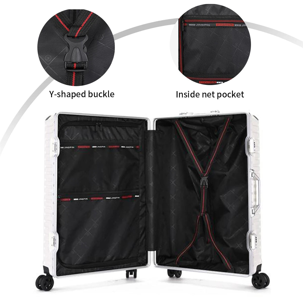 Aluminum Frame Luggage Set - USB & TSA Lock 20-28"