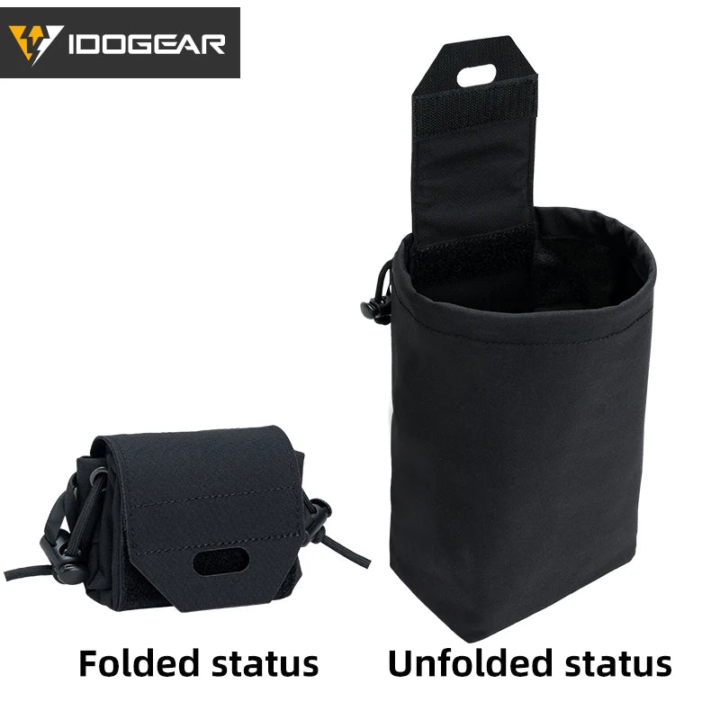 IDOGEAR Tactical MOLLE Foldable Dump Pouch - Durable Mini Drop Bag