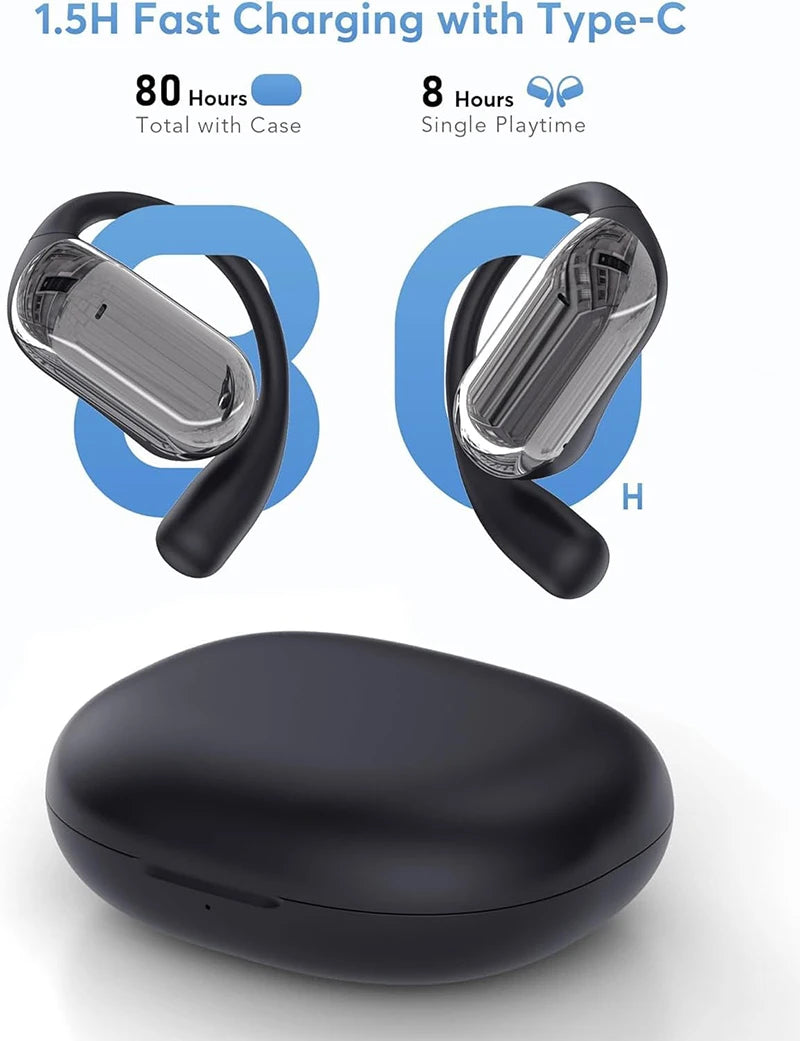 UYUXIO Real-Time AI Translator Headphones – 144 Languages 3-in-1 OWS Earbuds for Business