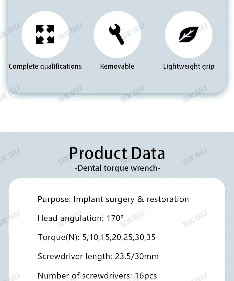 Dental Implant Universal Torque Wrench Screwdriver Kit - Prosthetic Repair Tools
