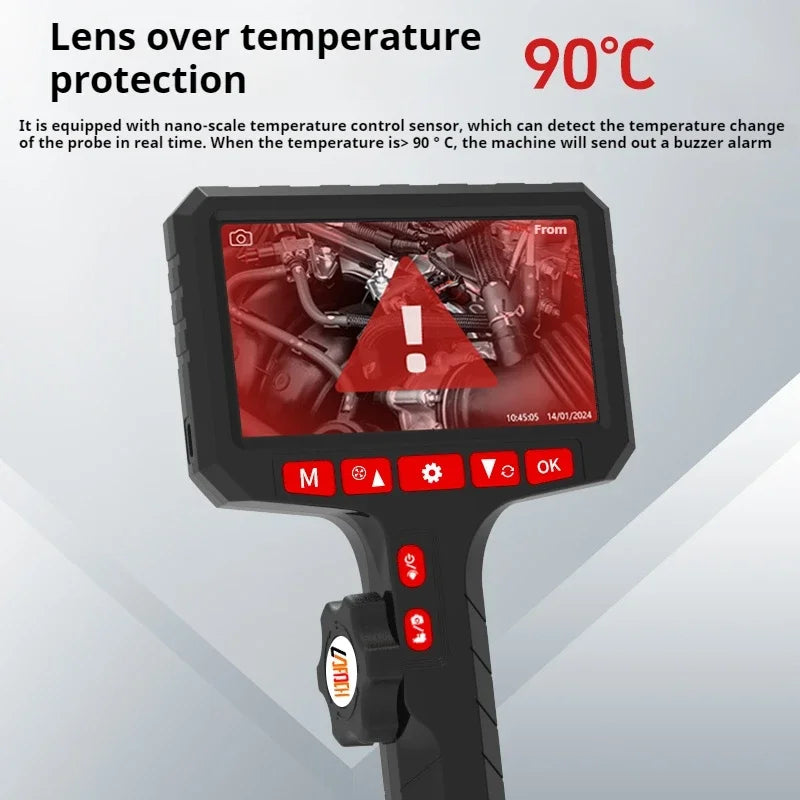 3.9mm HD Two-Way Rotary Industrial Endoscope Camera with 5.0" Display