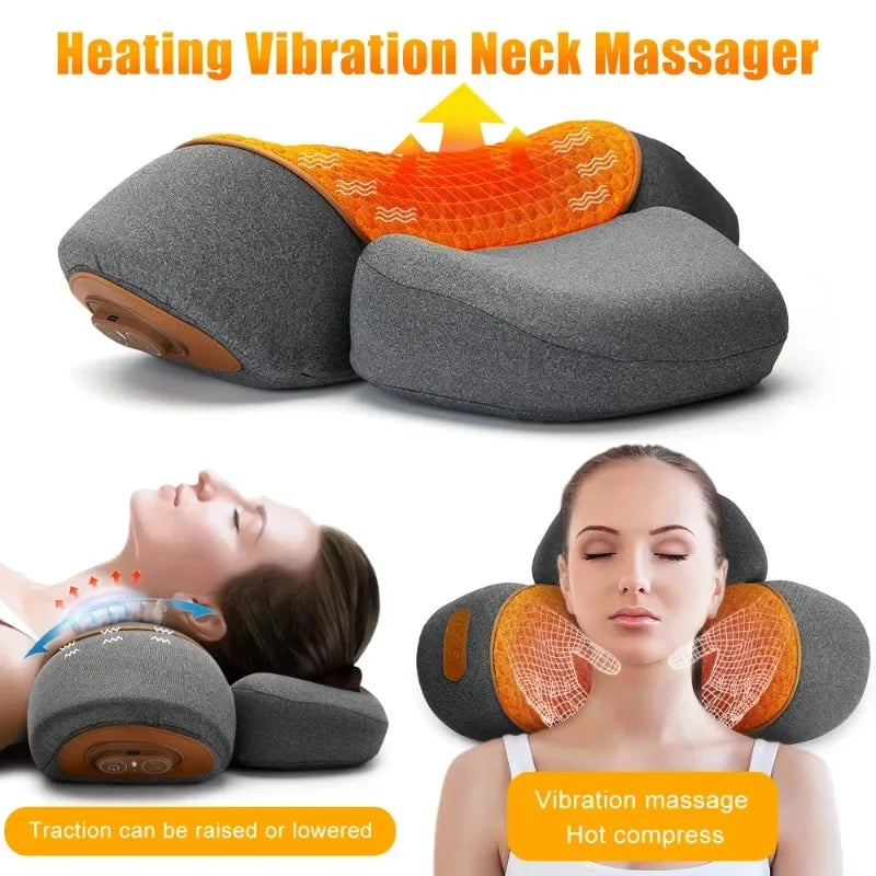 Vabena Electric Neck Massager: Cervical Pillow, Heat, Vibration & Stretch