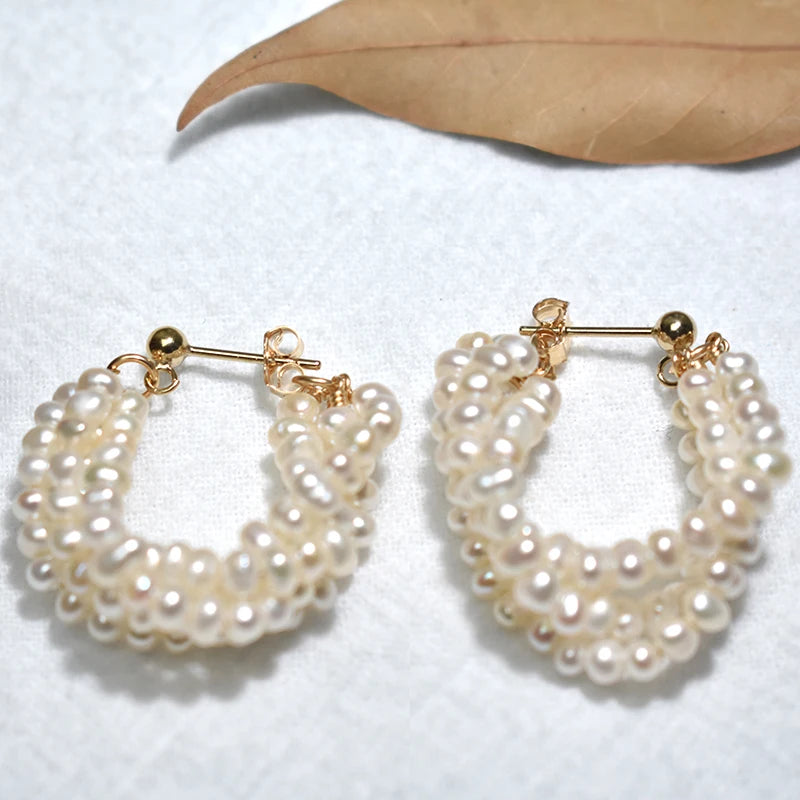 Elegant Freshwater Seed Pearl Earrings - 14K Gold Filled Jewelry