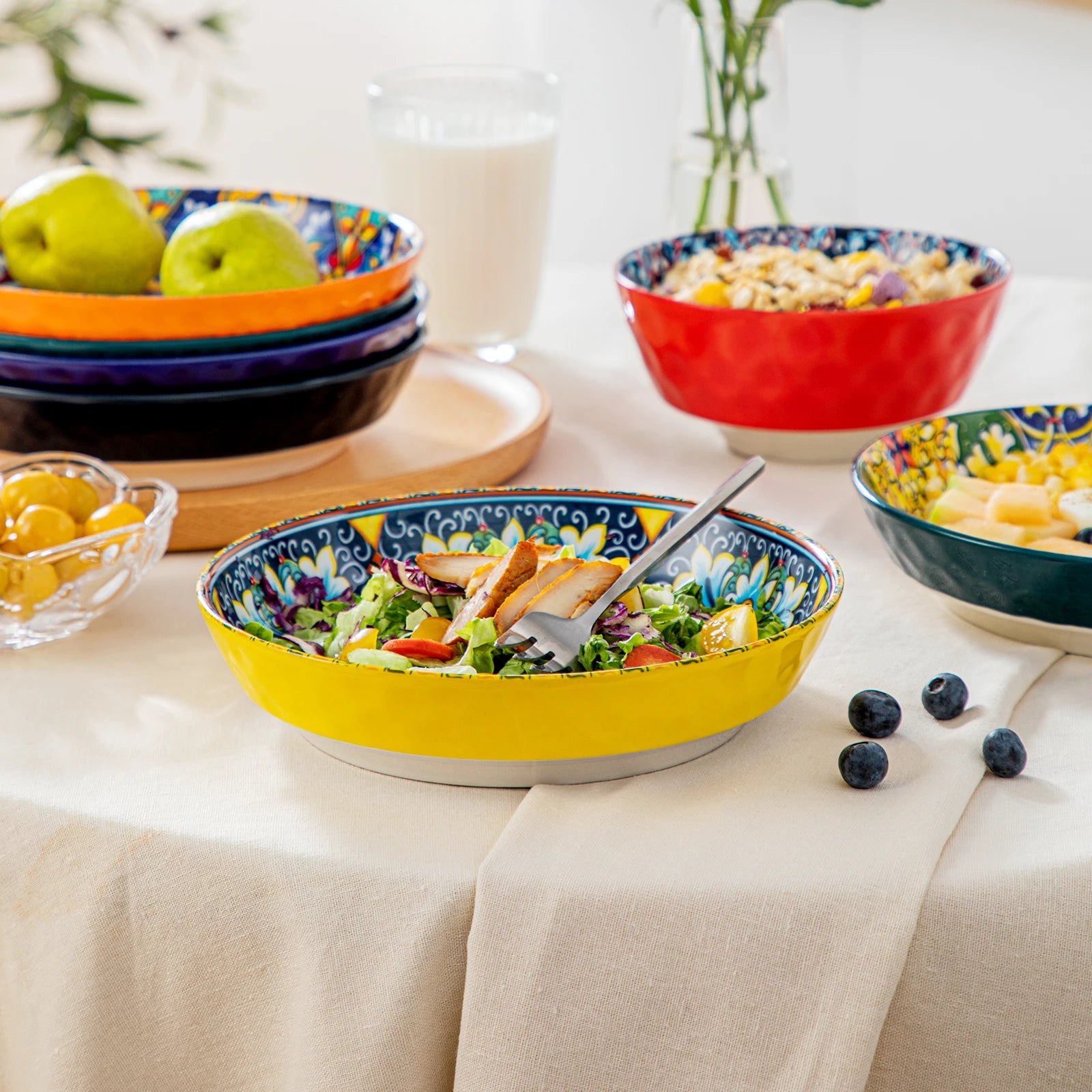 vancasso Bohemian Stoneware Dinnerware Set for 6 - Rustic Tableware
