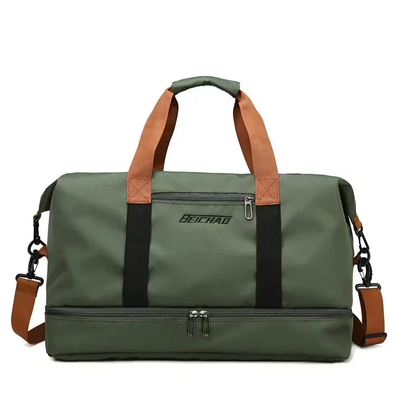 Men's Large Capacity Waterproof Gym Bag - Travel Sports Duffle & Crossbody