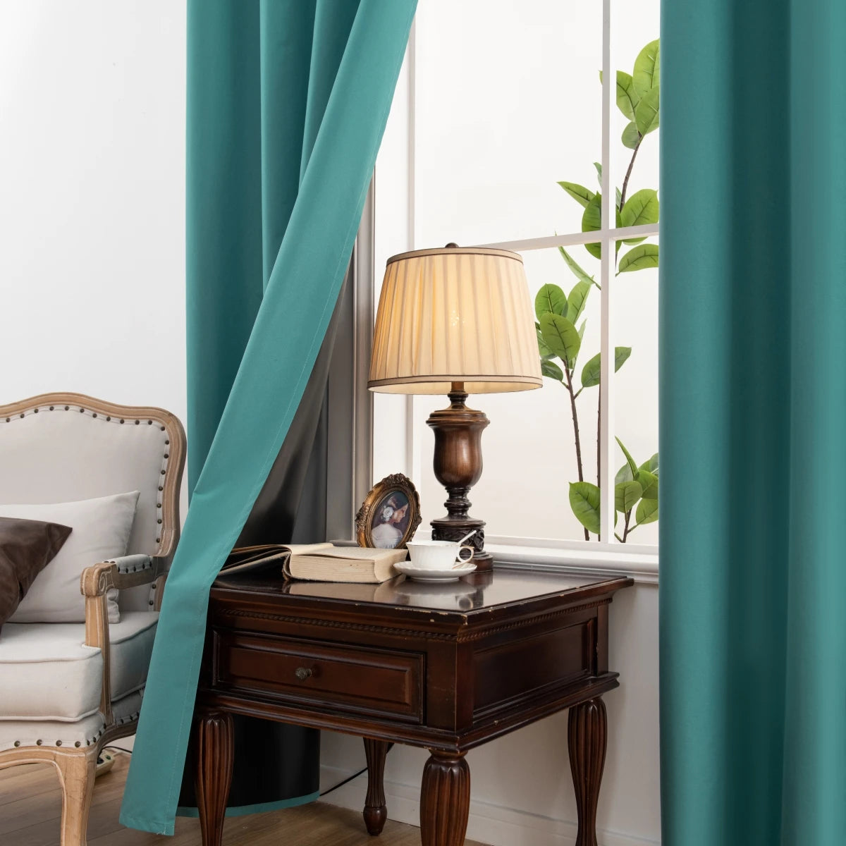 Modern Blackout Curtains - 2 Pcs Set with Coated Lining for Home Decor