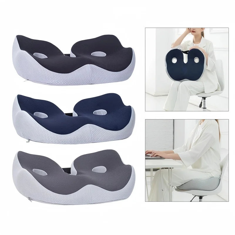 Portable Memory Foam Seat Cushion - U-Shaped Ergonomic Support for Office, Car, & Travel