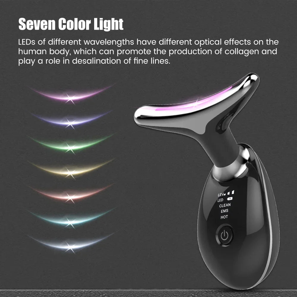 Vabena Face & Neck Lift Device - EMS, LED Light Therapy, Anti-Wrinkle Massager