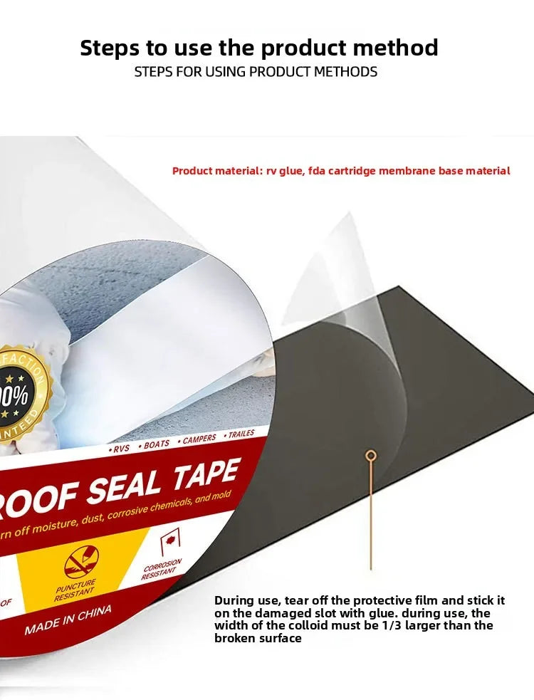 RV Roof Repair Tape - White Waterproof Heavy-Duty Sealant