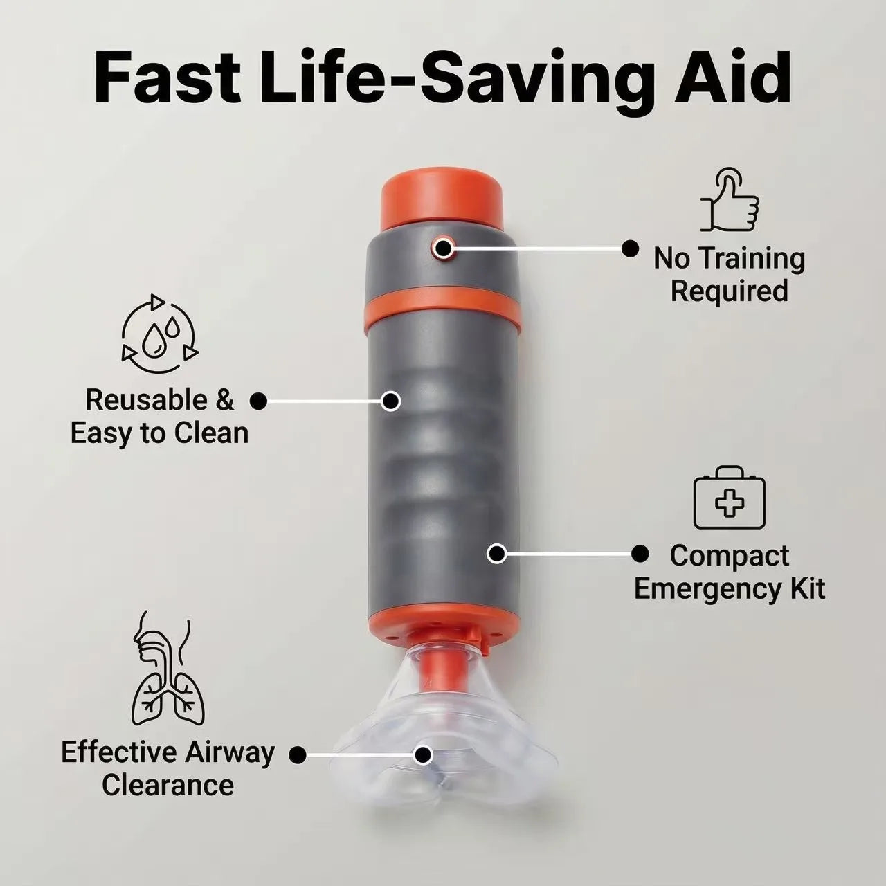 Heimlich Anti-Choking Device | Portable First Aid for Asphyxia