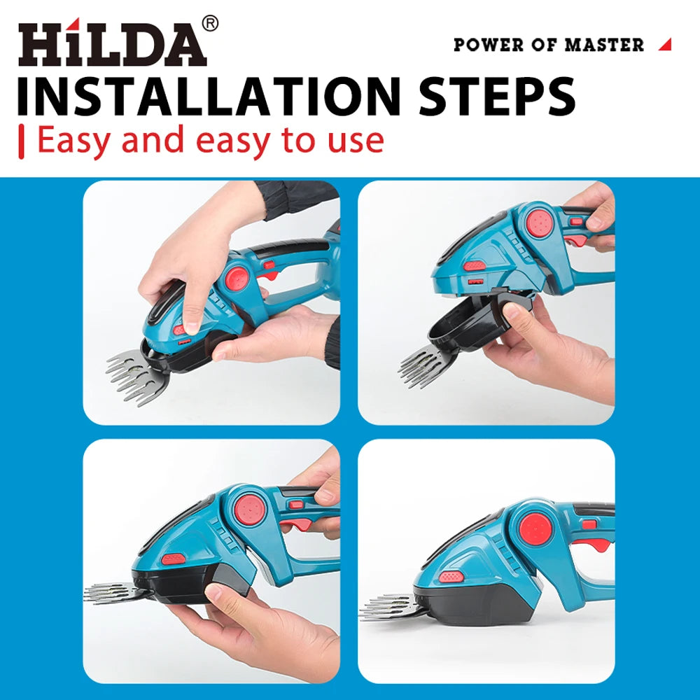 HILDA 2-in-1 Cordless Hedge Trimmer & Shear for Makita 18V