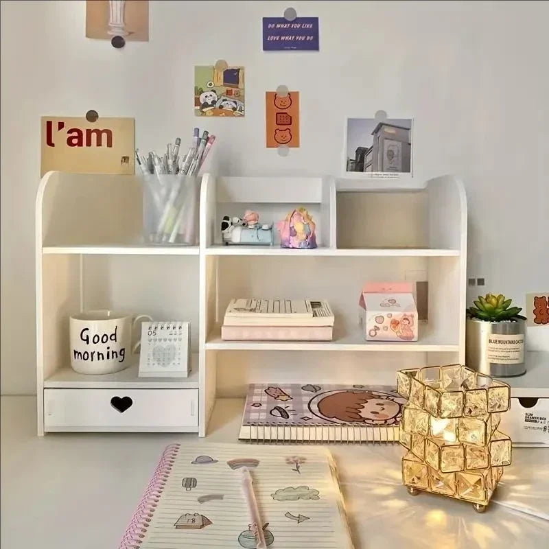 Double-Layer Desktop Organizer Rack - Stationery & Cosmetics Storage