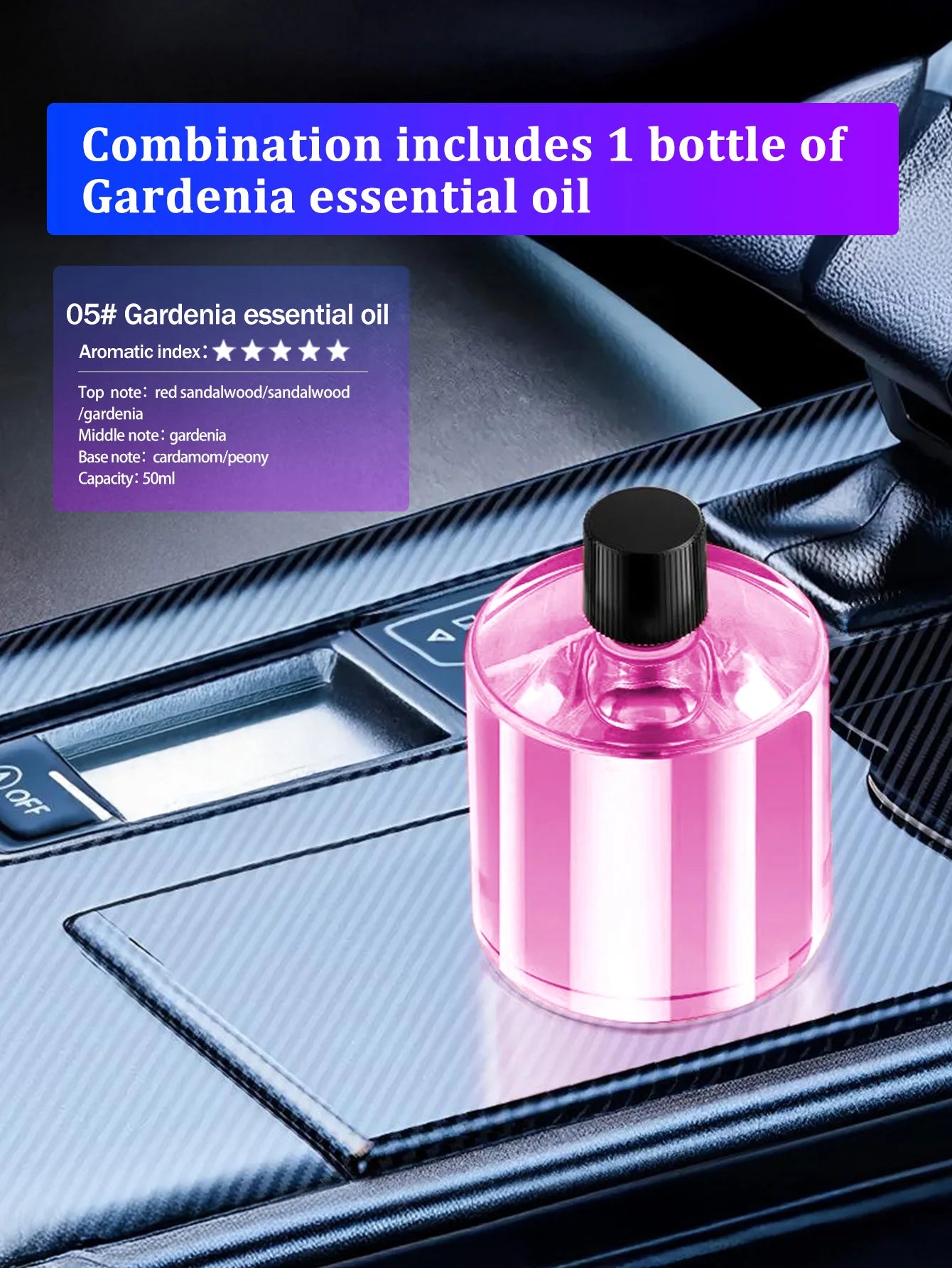 Vabena Rechargeable Car Aroma Diffuser - Colorful, Wireless & Portable