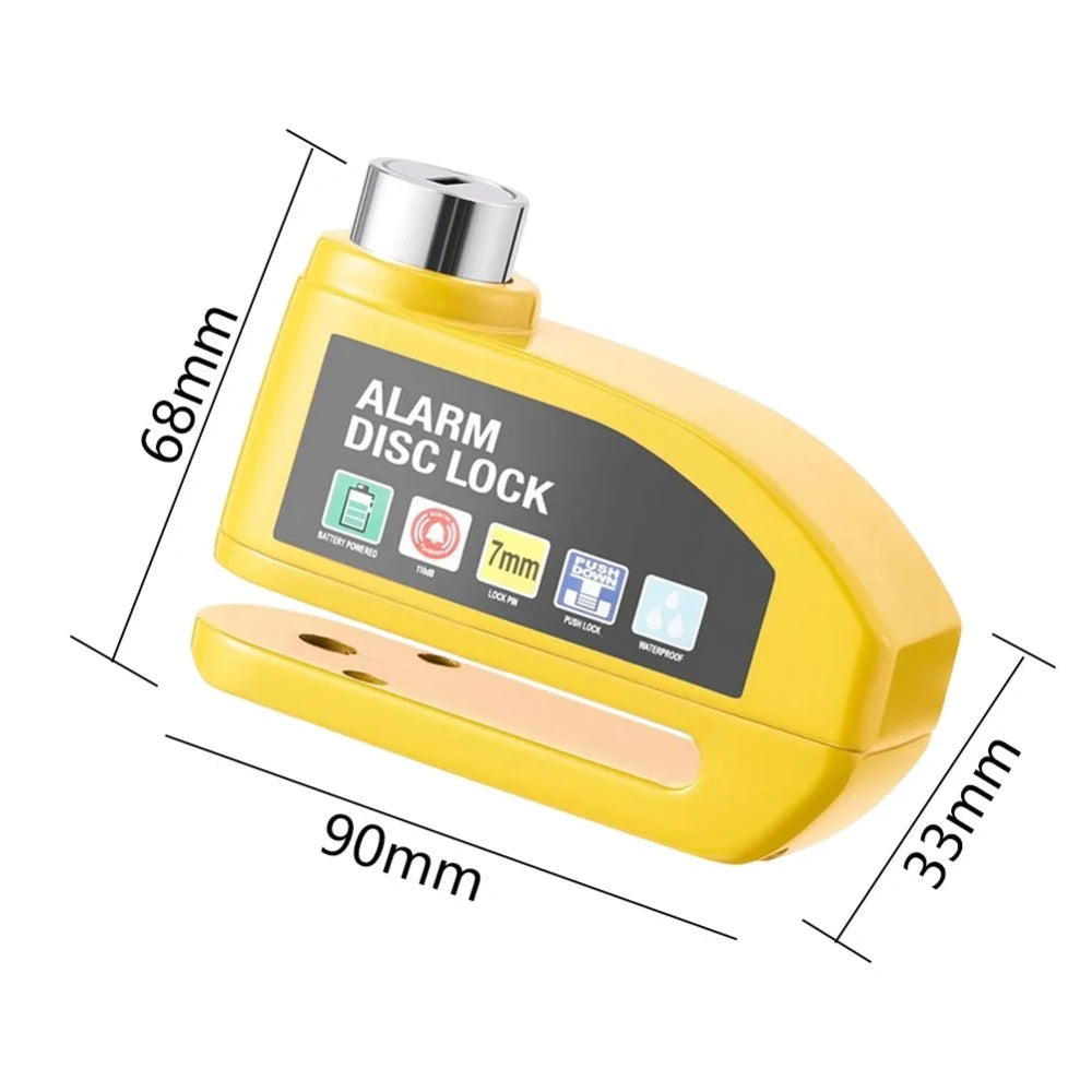 Motorcycle & Bicycle Anti-Theft Disc Brake Alarm Lock - Aluminum Alloy Safety