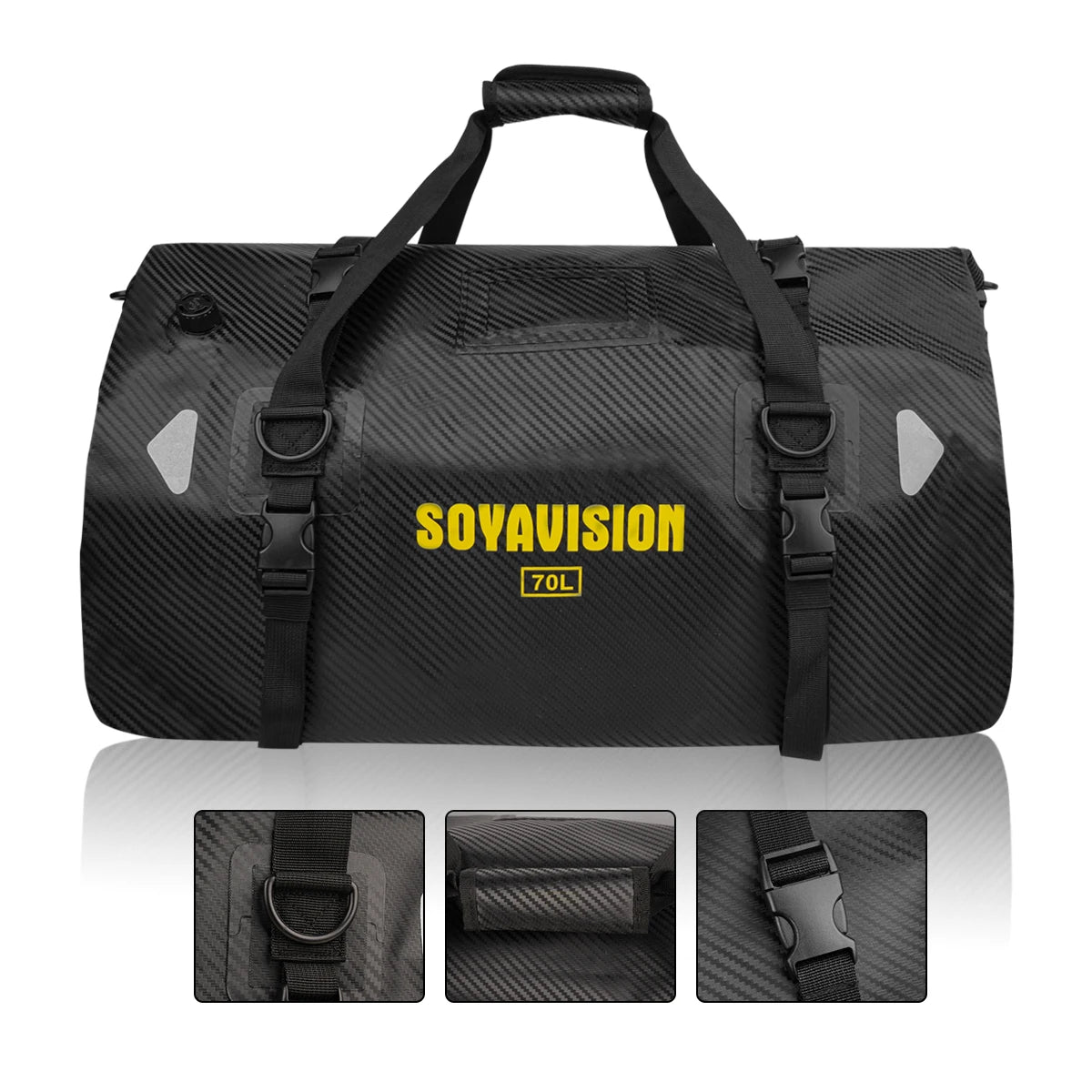 Waterproof Motorcycle Tail Bag | Dry Roll Luggage | 20L, 40L, 66L