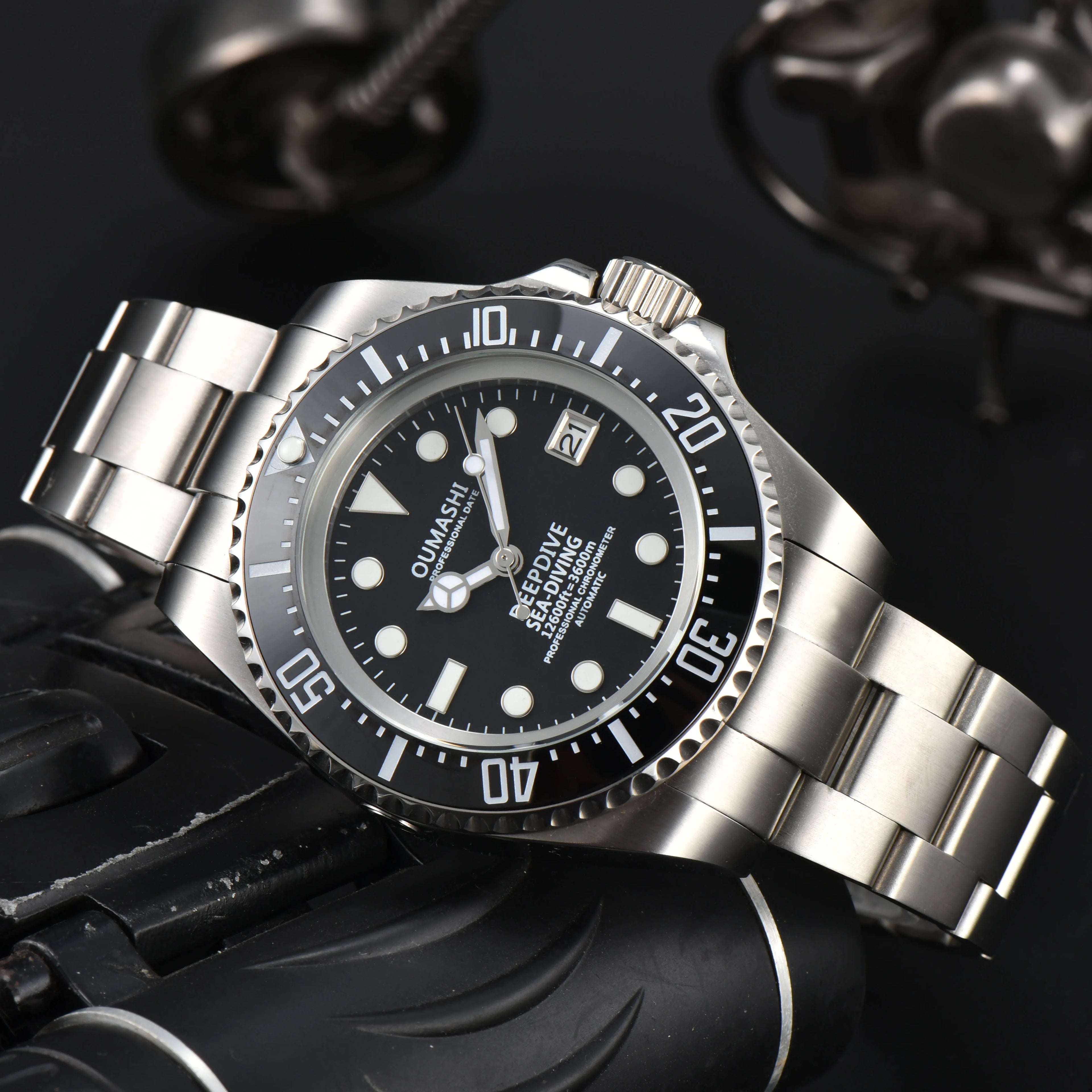 Men's 44mm Deep Sea Automatic Mechanical Dive Watch
