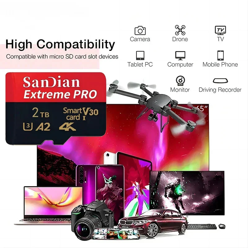 High-Speed Micro SD Card U3 V30 for 4K UHD Video & Apps | 128GB-512GB