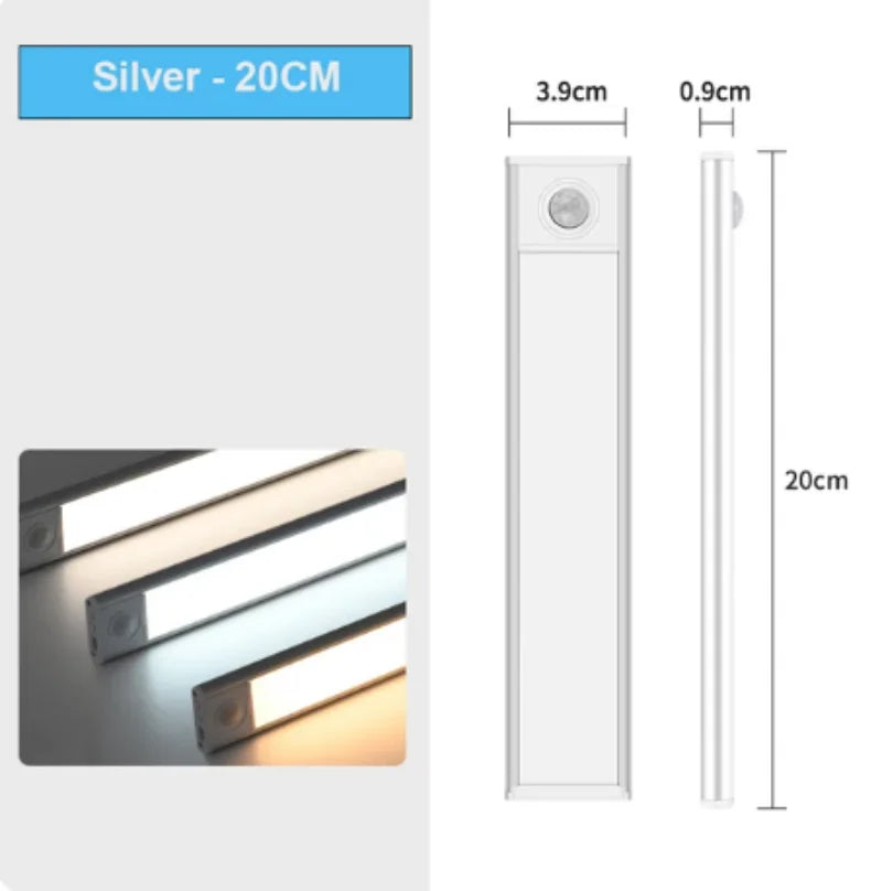 USB-C Rechargeable Motion Sensor LED Cabinet Light - Kitchen & Wardrobe
