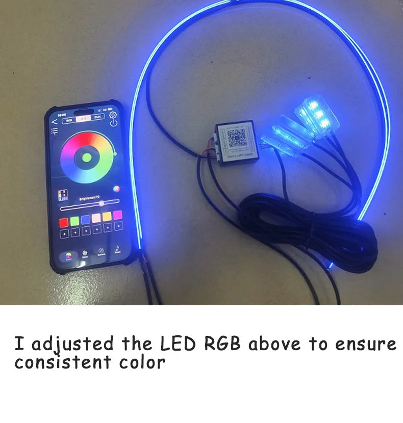 RGB LED Car Ambient Light Kit - APP Control Streamer Atmosphere Lamp