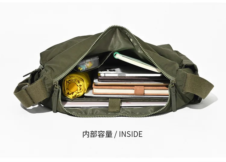Women's Casual Multi-Pocket Nylon Messenger Bag - Travel & Shopping Tote