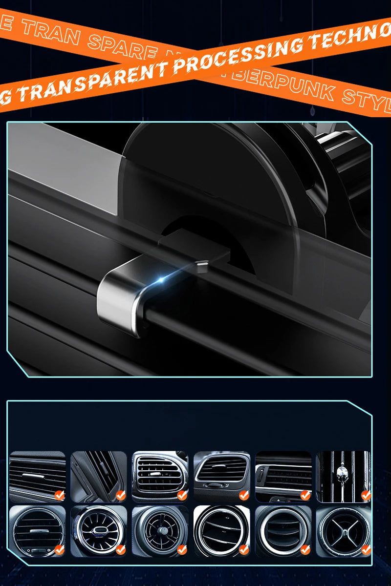 Smart Sensing Car Phone Mount | 15W Wireless & 66W Fast Charging Auto Clamping Holder