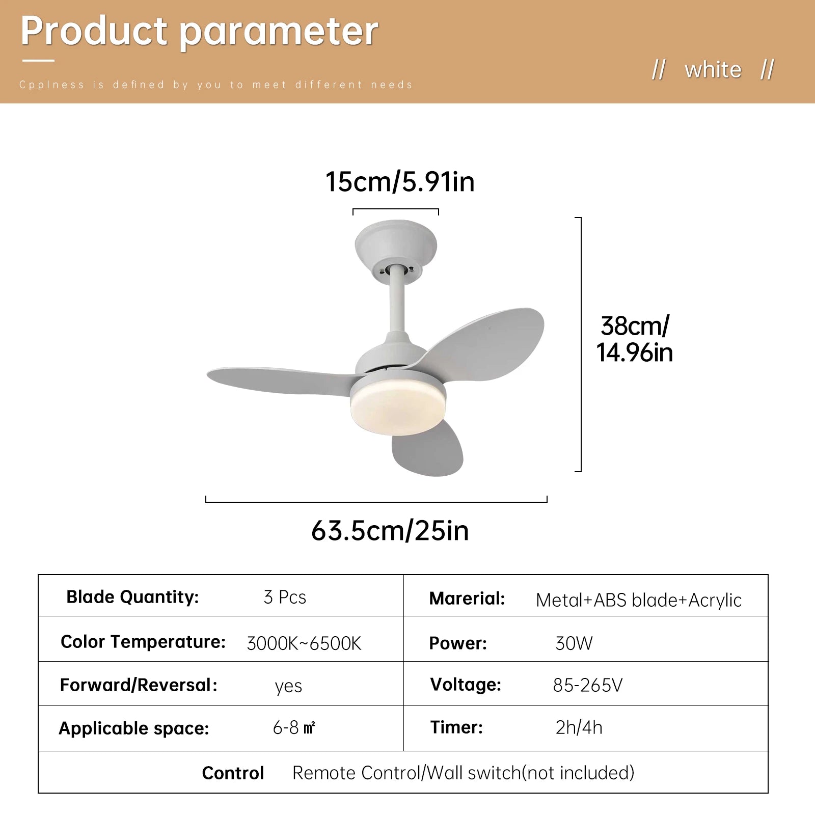 Low Profile Ceiling Fan with Light & Remote | 25"/42"/52" Indoor/Outdoor