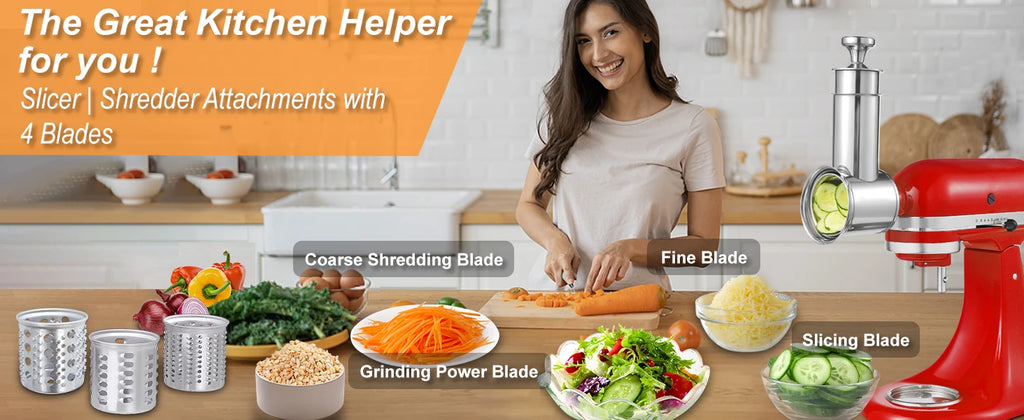 KitchenAid Stand Mixer Slicer Shredder | Stainless Steel Salad Maker