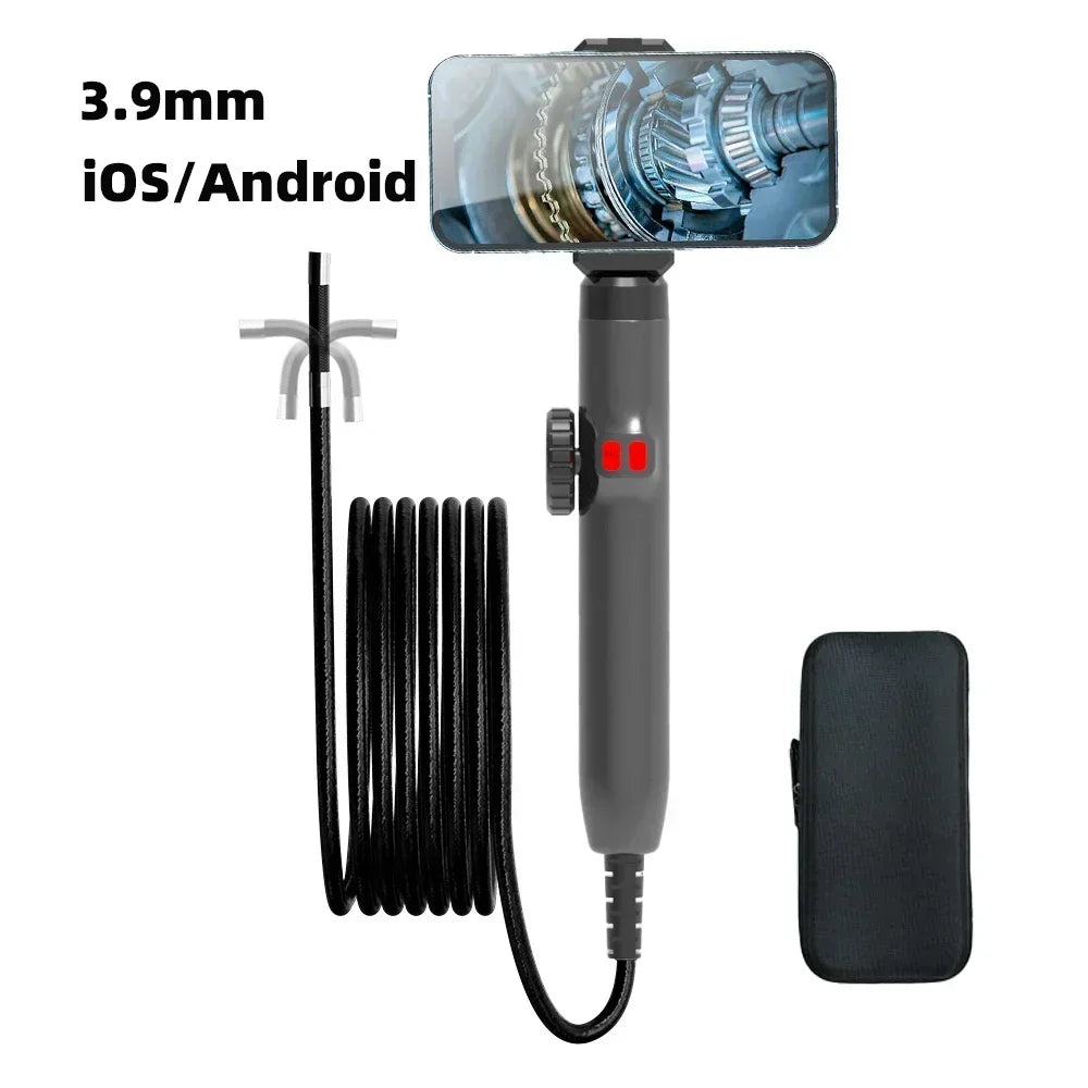 360° Articulating Borescope Endoscope Camera with Light for Android/iOS