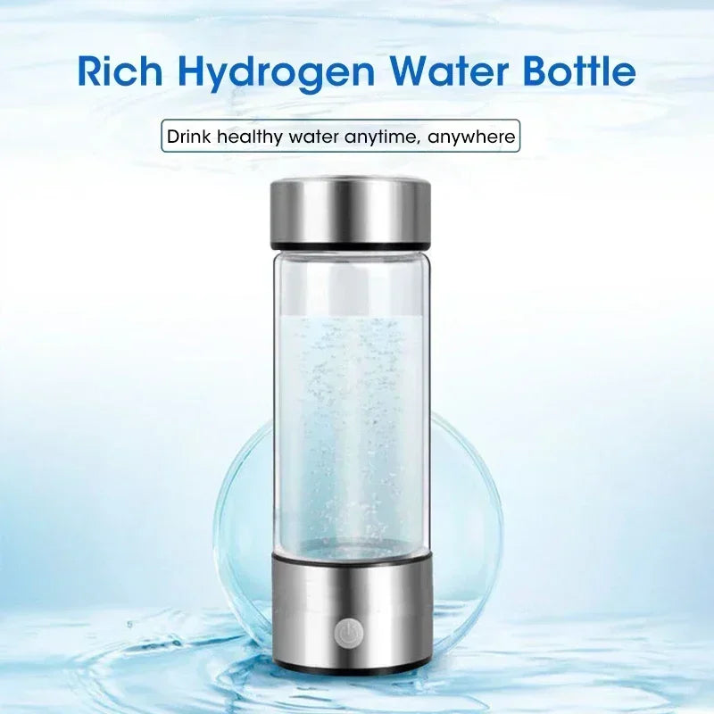 Hydrogen-Rich Water Generator Bottle - Portable Antioxidant Ionizer 420ml