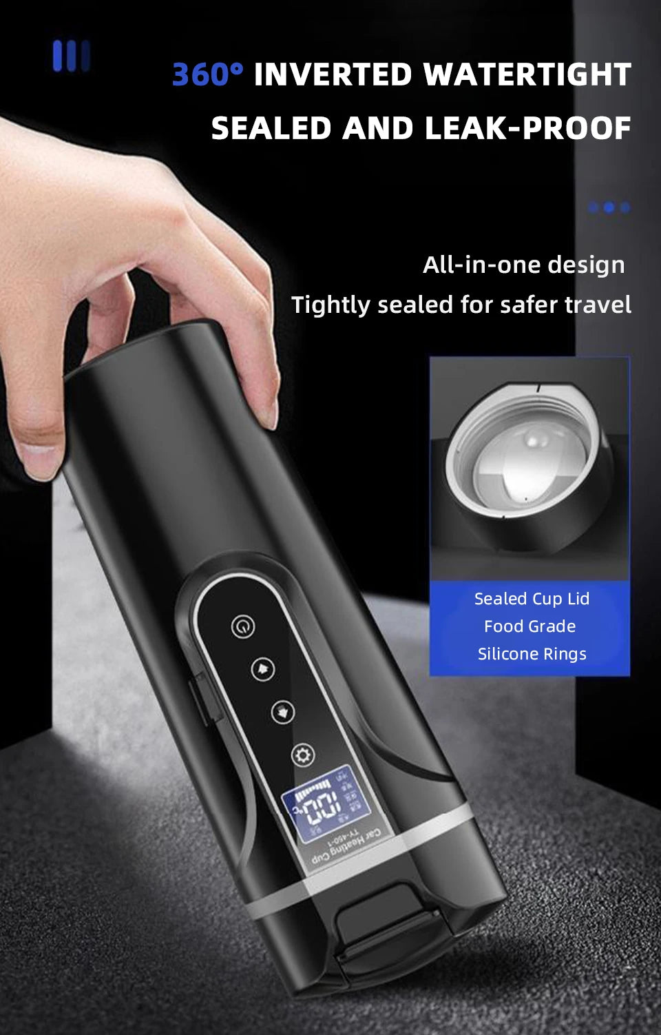 Portable Smart Car Kettle & Heating Mug - 12V/24V Touch Screen Thermal Cup