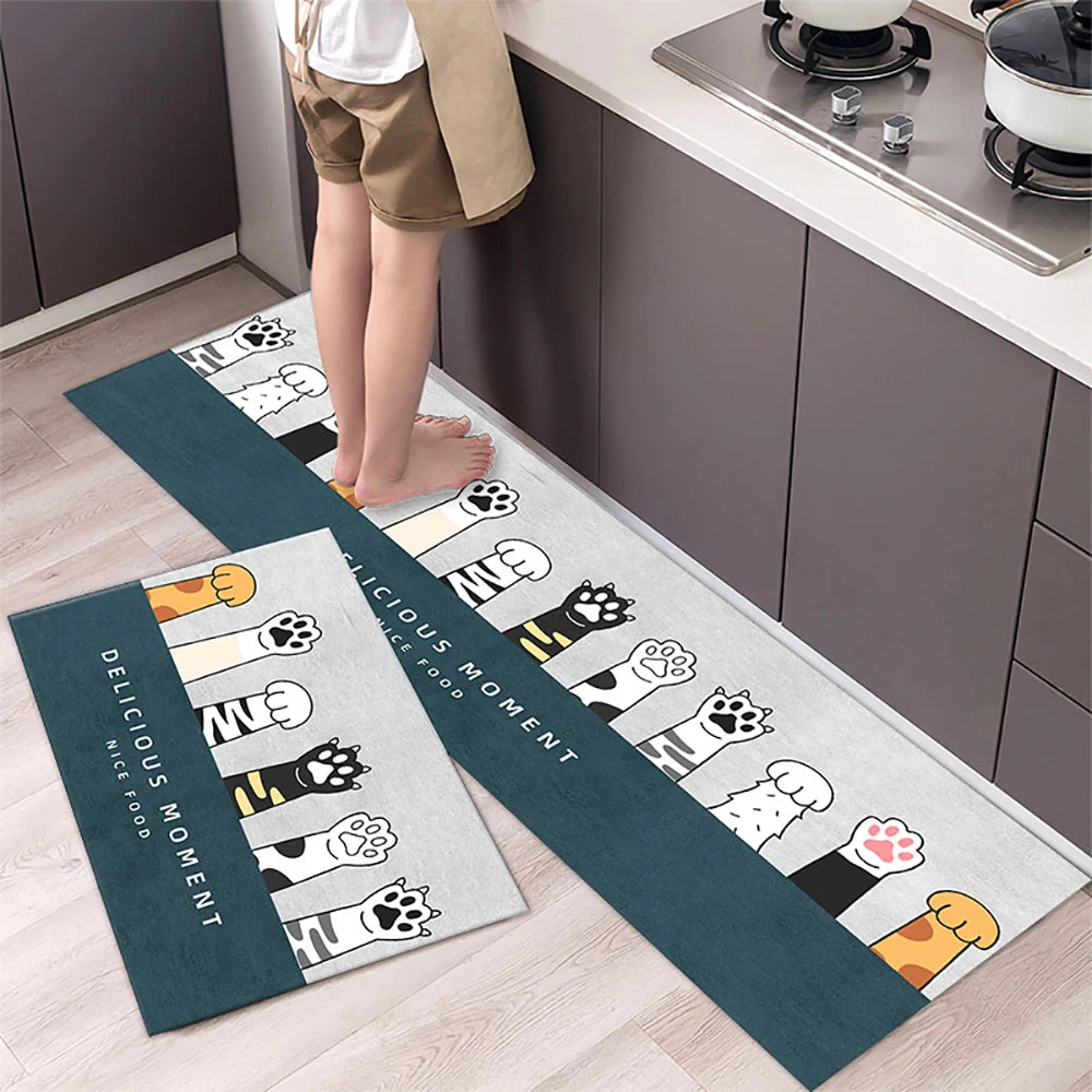 Non-Slip Crystal Velvet Kitchen Mat & Rugs for Living Room, Bedroom & Entryway