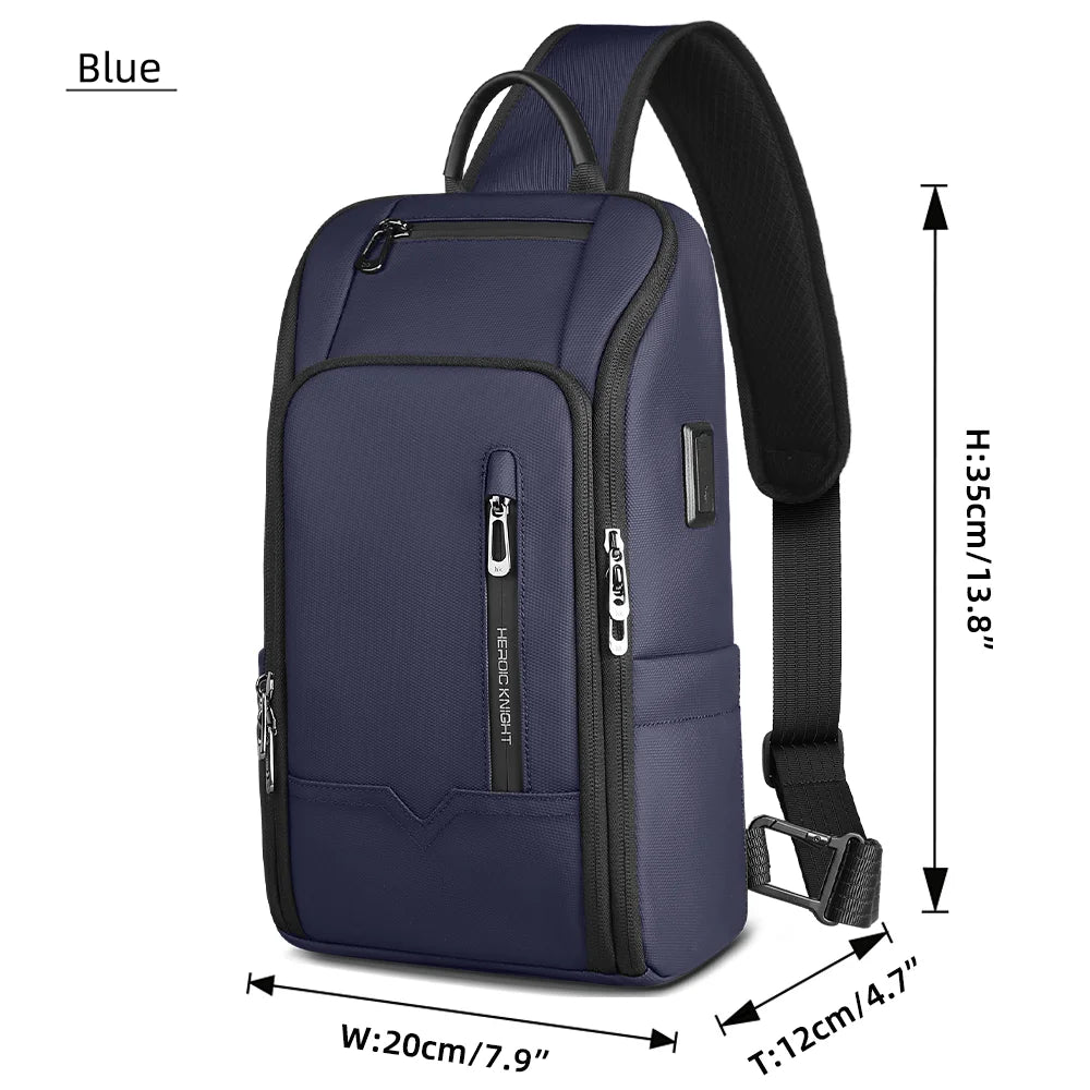HK Anti-theft Men's Crossbody Bag | Waterproof USB Charging Sling Satchel