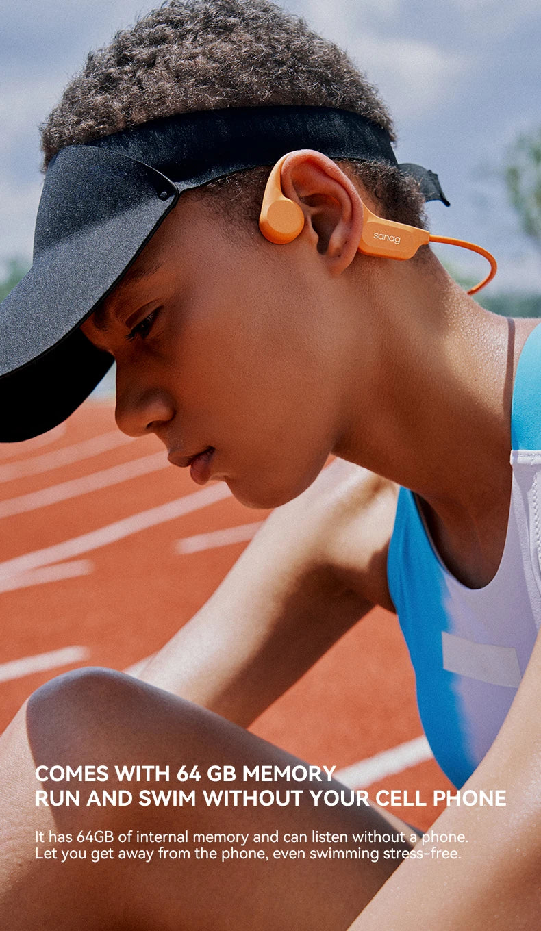 Sanag B60S Bone Conduction Swimming Headphones IPX8 Bluetooth MP3