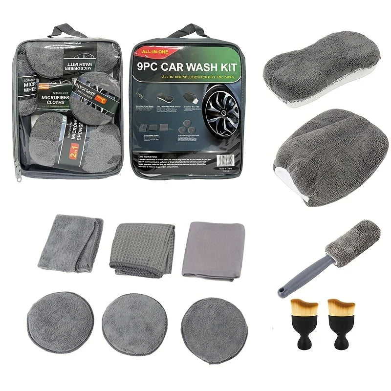 11-Piece Microfiber Car Cleaning & Detailing Kit - Scratch Removal
