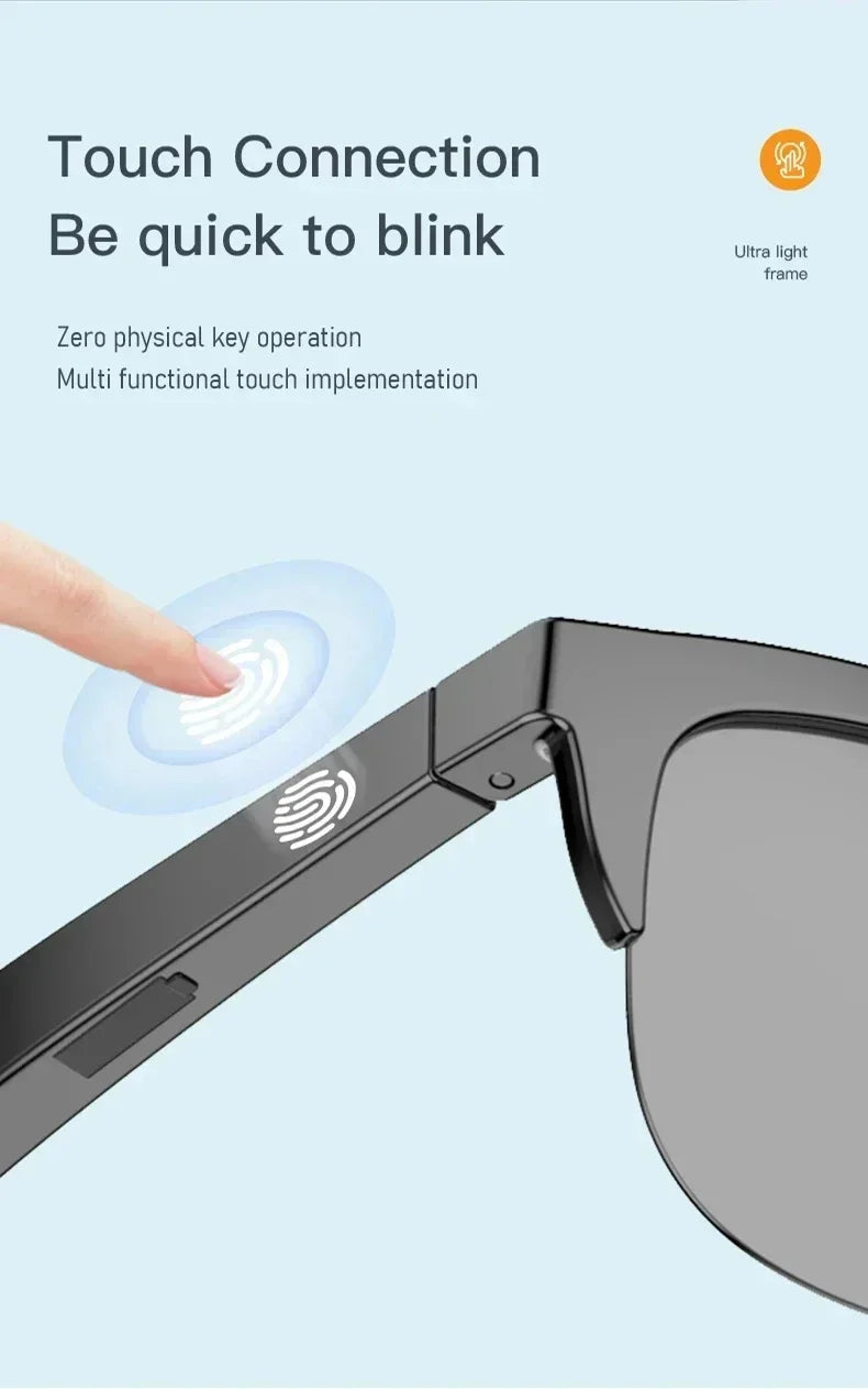 DIXSG Smart Sunglasses with Bluetooth Audio & Blue Light Protection