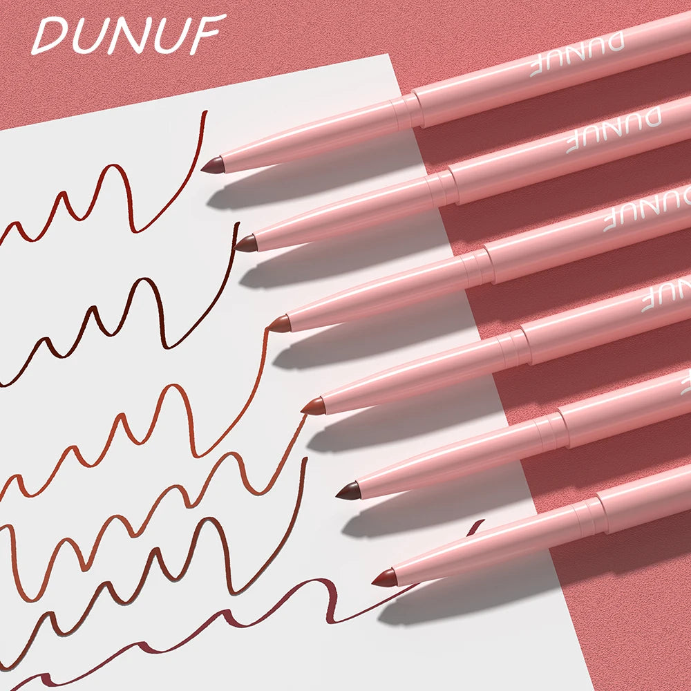 6pcs Long-Lasting Waterproof Lip Liner Pen & Gloss Set - Beauty Makeup