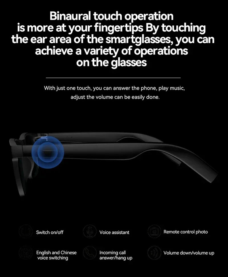Lenovo 2026 AI Smart Glasses 8K | Touch Control Photo Video Translator