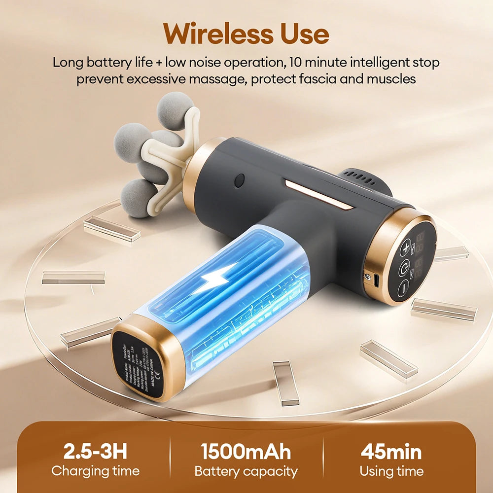 Vabena 11-in-1 Electric Massage Gun - 99 Levels for Deep Muscle Relief