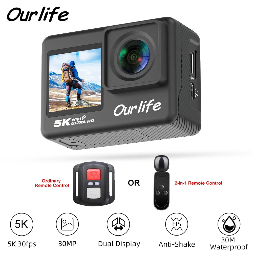 Ourlife 4K Action Camera - Waterproof, WiFi, Touch LCD | Capture Your Adventures