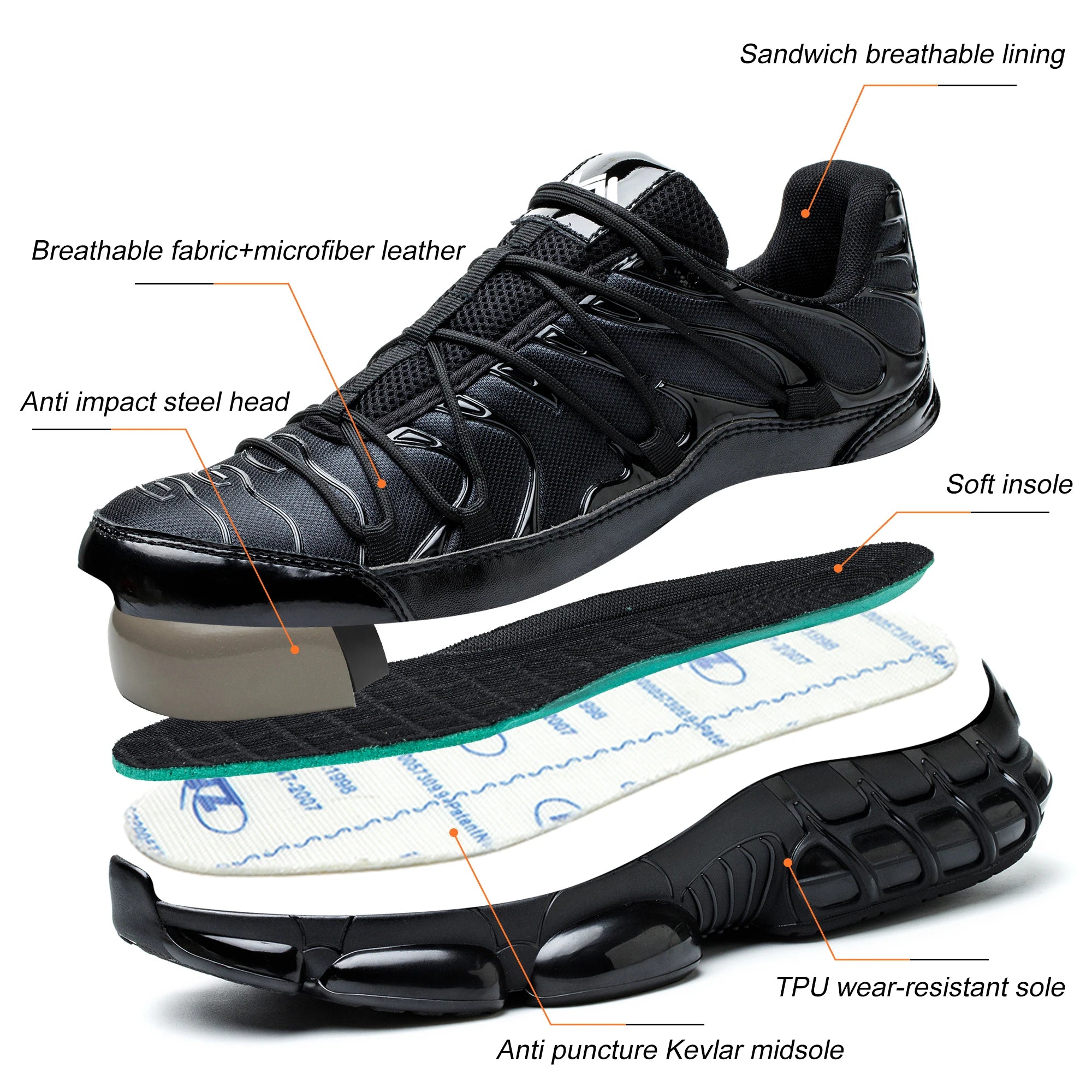 Vabena Elite Steel Toe Sneakers | Wear-Resistant Safety Shoes