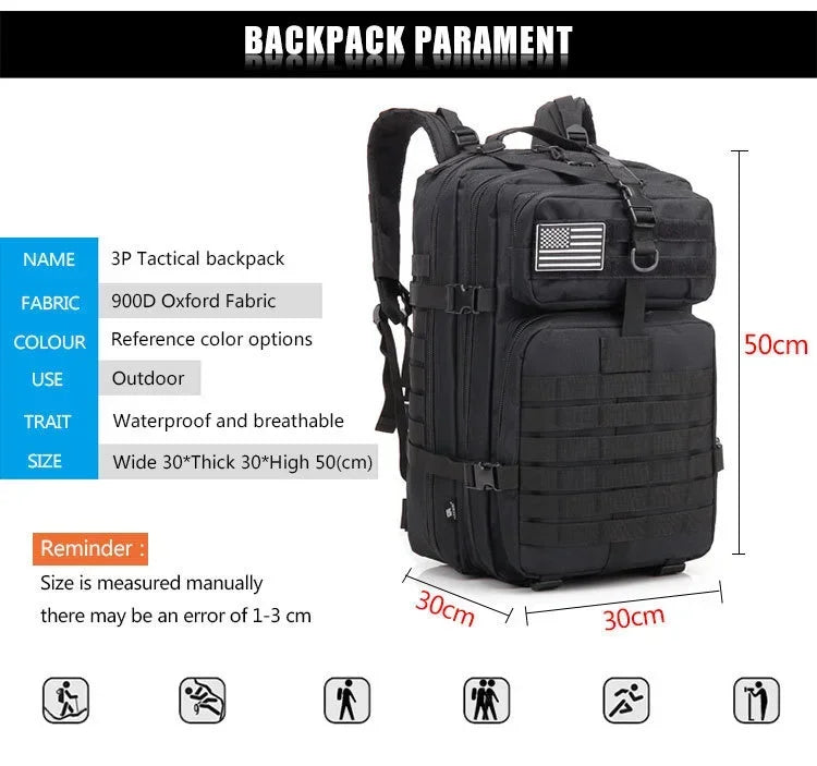ReFire Gear 50L Tactical Assault Pack - Durable Military Backpack