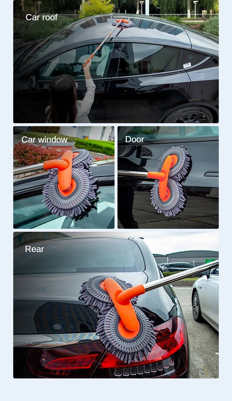 LEIBOO Telescopic Car Wash Mop - Foam Brush for Vehicle & Window Cleaning