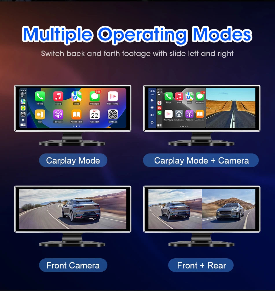 10/11.26" 4K Dash Cam with Wireless Carplay & Android Auto | GPS | Dual Lens