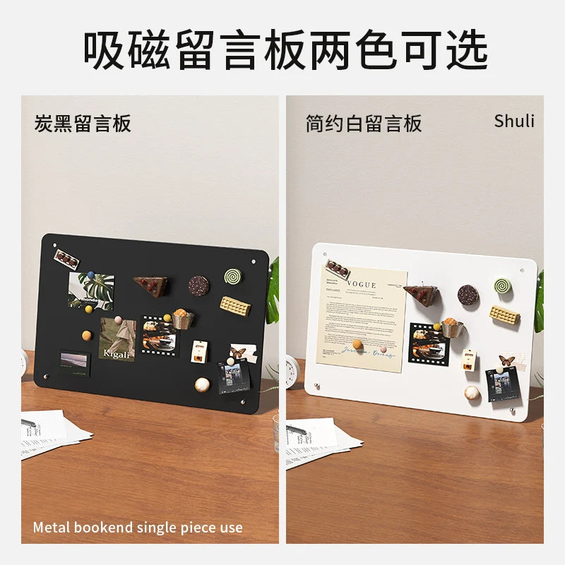 Desktop Magnetic Whiteboard & Blackboard for Cafe & Office Display