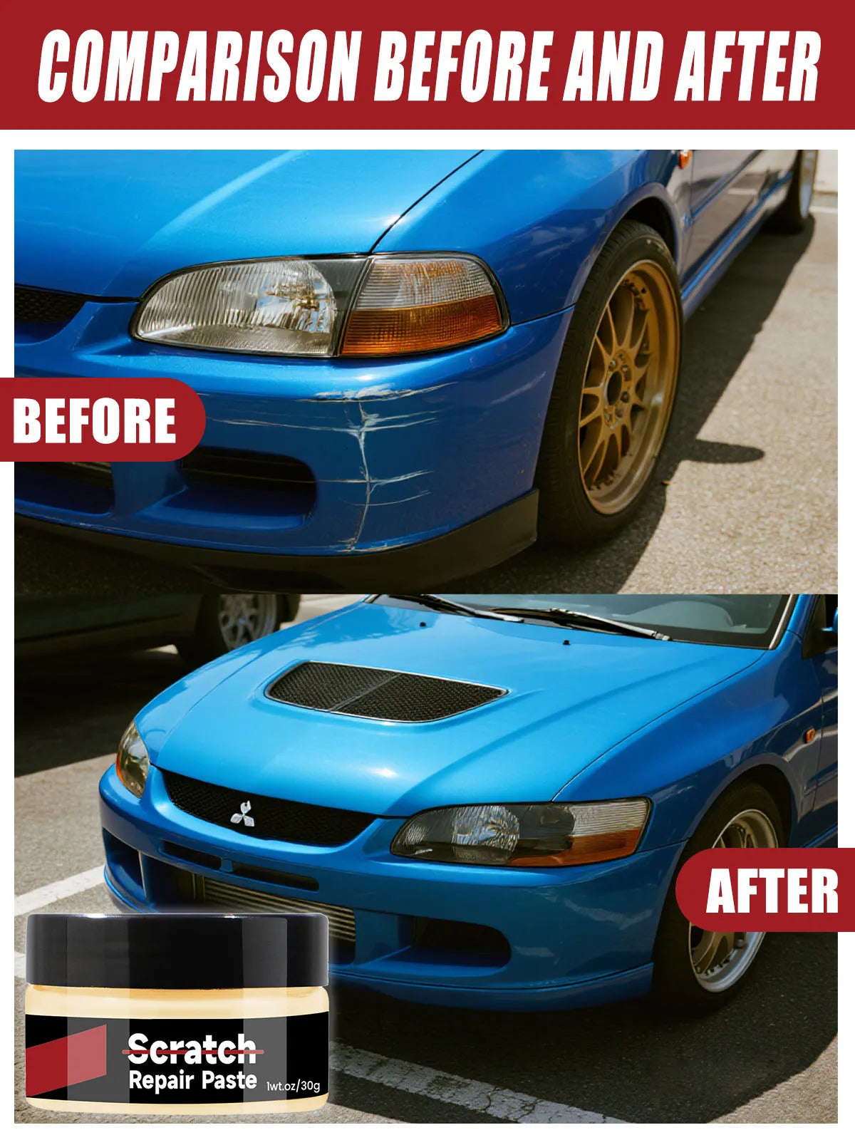 Car Scratch Remover & Paint Repair Wax | All Colors Brightening Coating