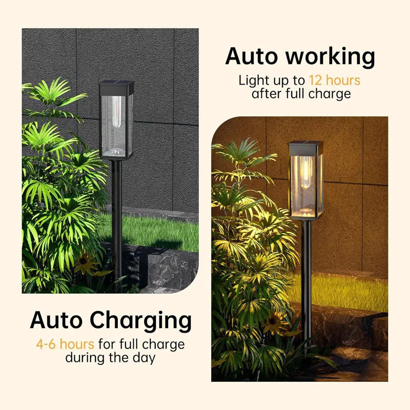 Retro Solar Pathway Lights | Warm Garden LED Decor