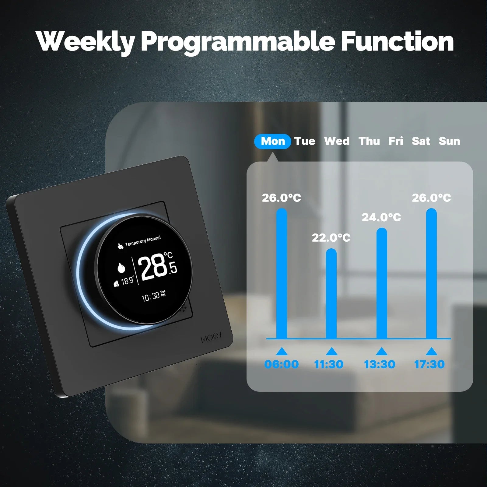 MOES Smart Knob Thermostat - Wi-Fi Heating Control