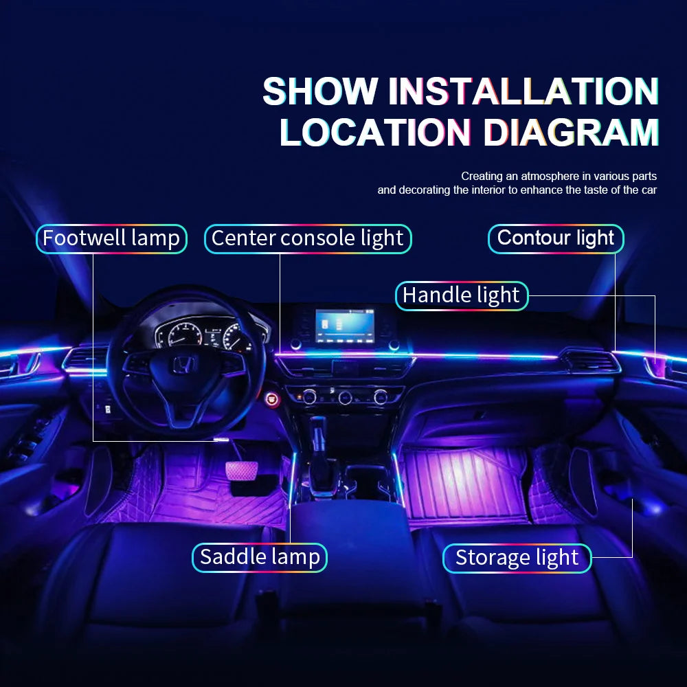 18-in-1 Dual Zone Symphony RGB Car Interior Ambient Light Kit
