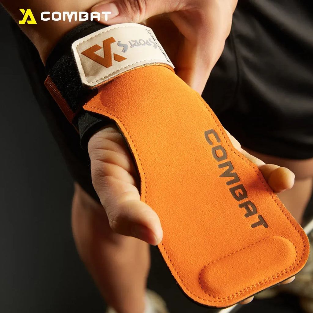 Professional Cowhide Gym Grips - Anti-Skid Weightlifting Pads